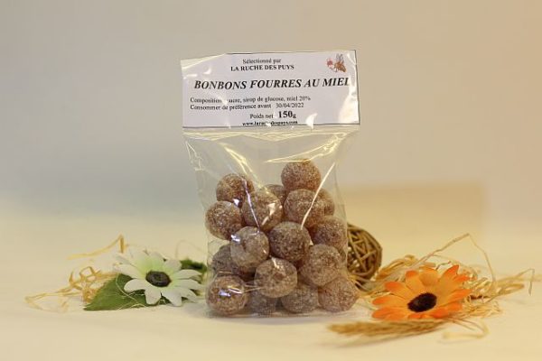 Sachet de bonbons fourrés au miel