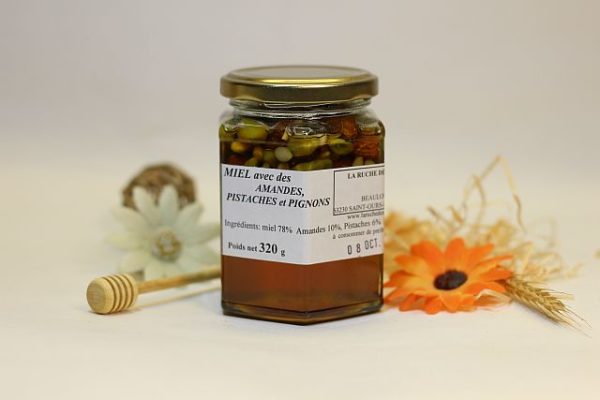 Mélange de fruits secs et miel