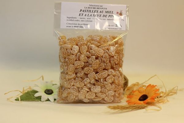 Sachet de pastilles au miel et sève de pin